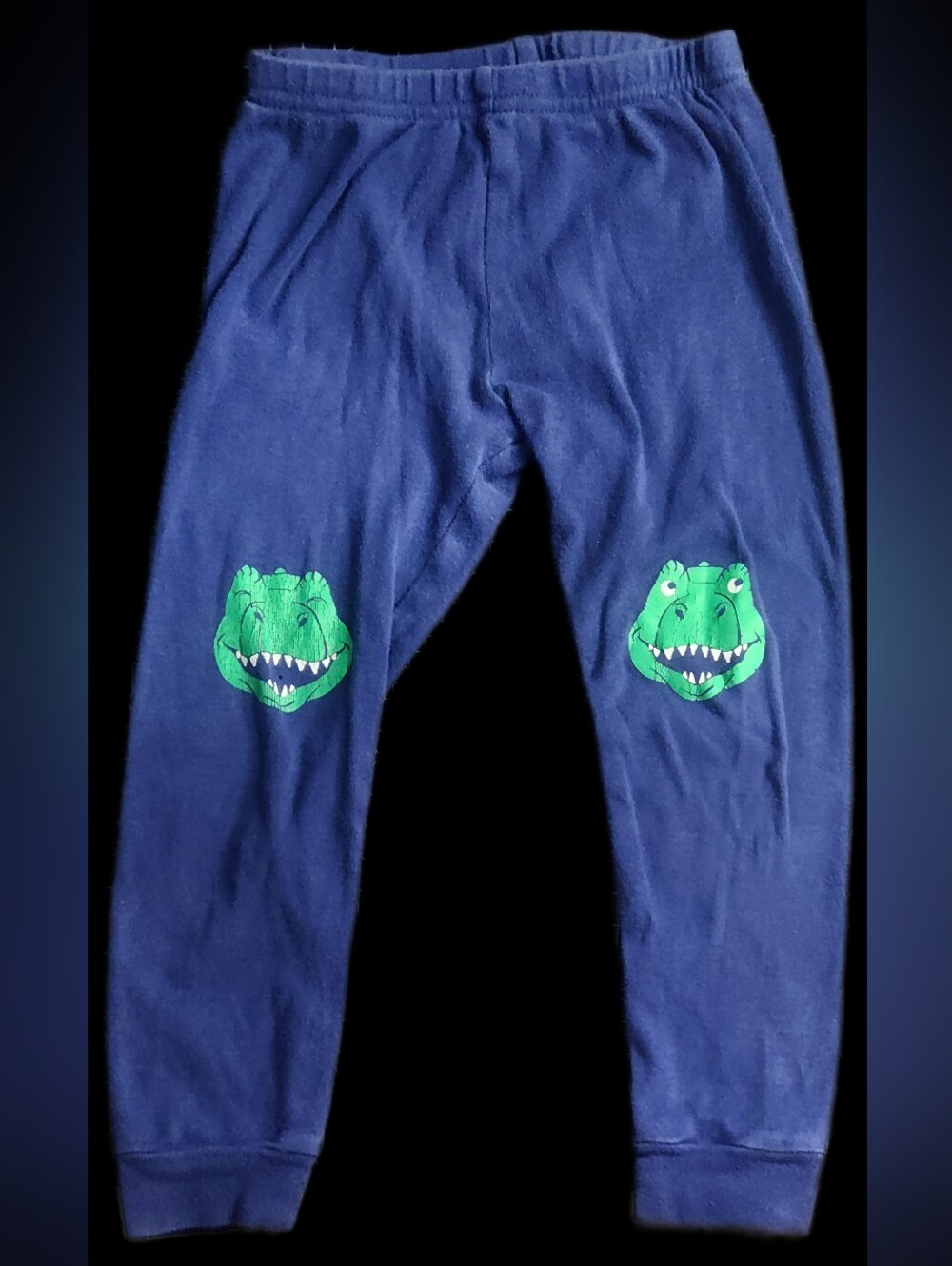 #KC135 Carter's Navy Pajama Bottoms with Green Dinosaur Face